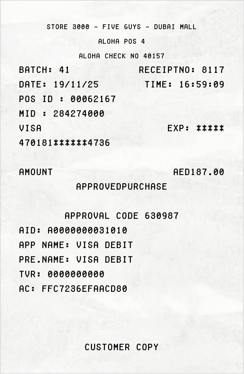 Example Receipt generated on ReceiptWorks.com