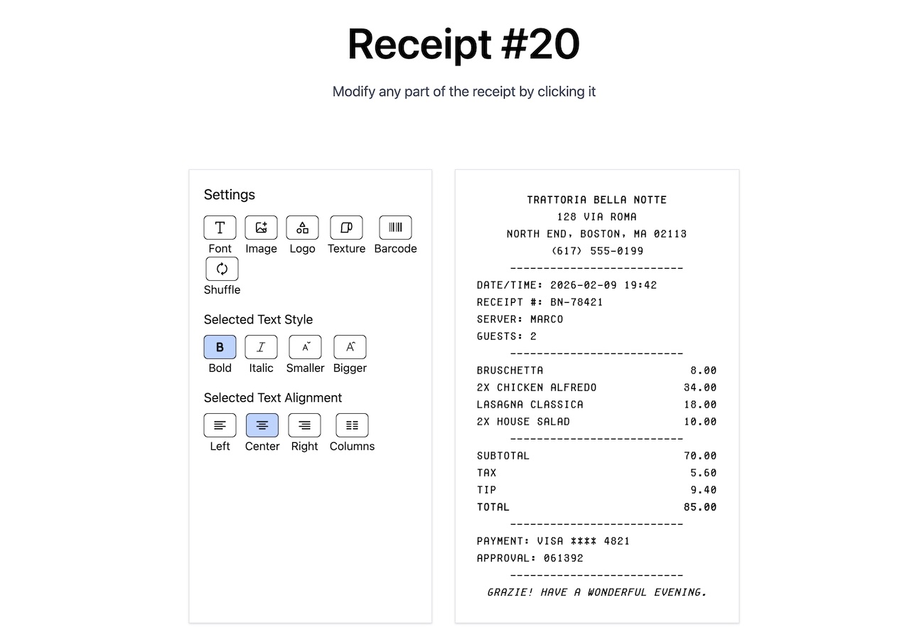AI-generated receipt result ready for download