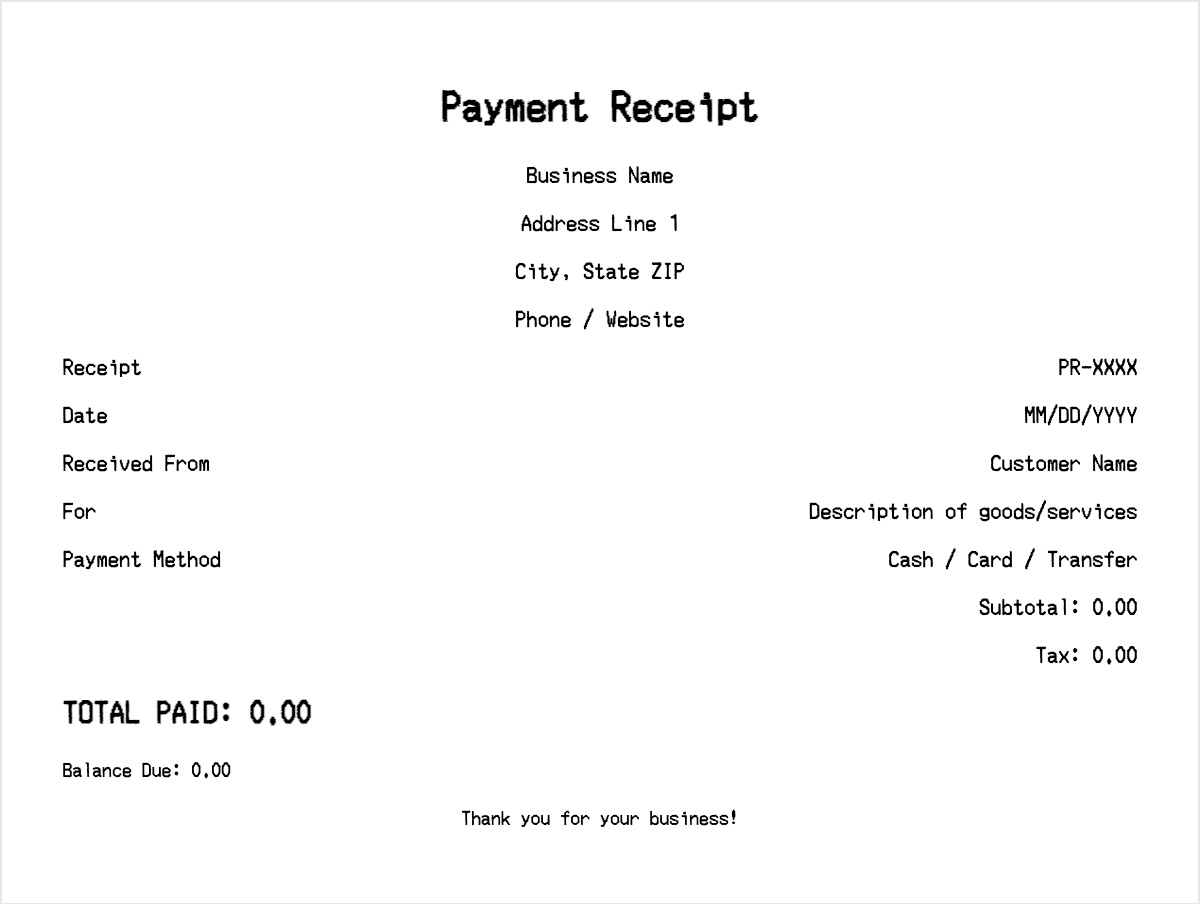 Payment Receipt